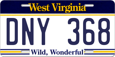 WV license plate DNY368