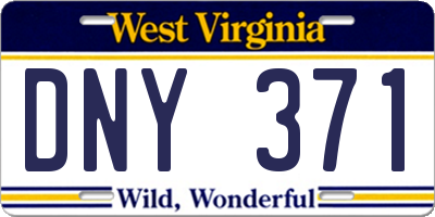 WV license plate DNY371