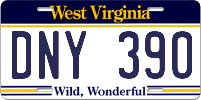 WV license plate DNY390