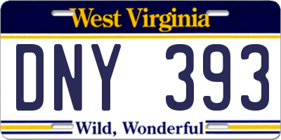 WV license plate DNY393