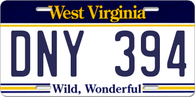 WV license plate DNY394