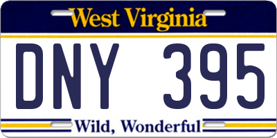 WV license plate DNY395