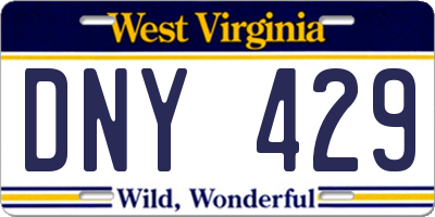 WV license plate DNY429