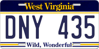 WV license plate DNY435