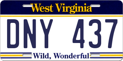 WV license plate DNY437