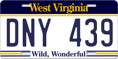 WV license plate DNY439