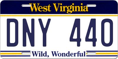 WV license plate DNY440
