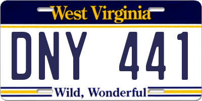 WV license plate DNY441