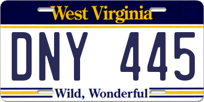 WV license plate DNY445