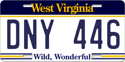 WV license plate DNY446
