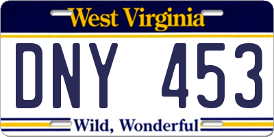 WV license plate DNY453