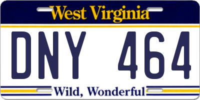WV license plate DNY464