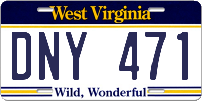 WV license plate DNY471