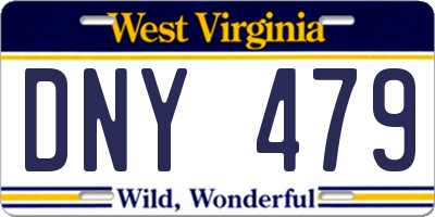 WV license plate DNY479