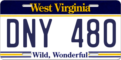 WV license plate DNY480