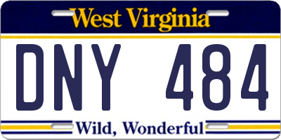 WV license plate DNY484