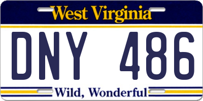 WV license plate DNY486
