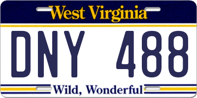 WV license plate DNY488