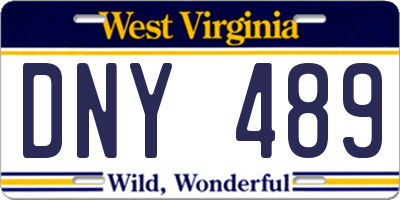 WV license plate DNY489