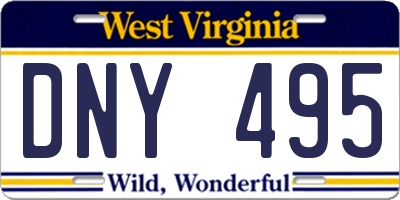WV license plate DNY495