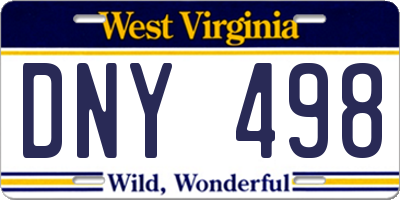 WV license plate DNY498