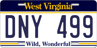 WV license plate DNY499