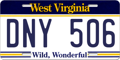 WV license plate DNY506
