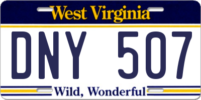 WV license plate DNY507