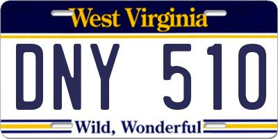 WV license plate DNY510