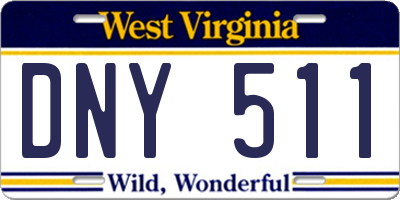 WV license plate DNY511