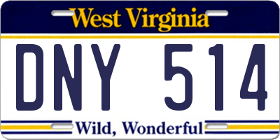 WV license plate DNY514