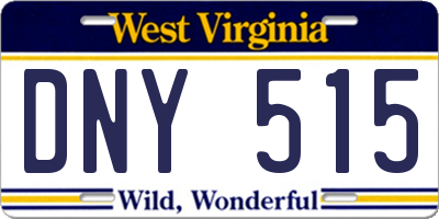 WV license plate DNY515