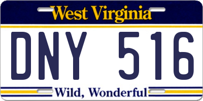 WV license plate DNY516