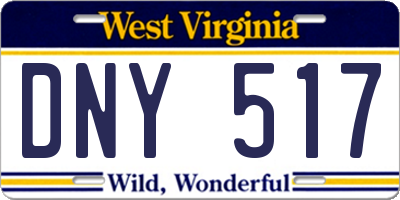 WV license plate DNY517