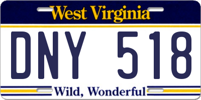 WV license plate DNY518