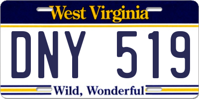 WV license plate DNY519