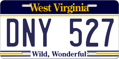 WV license plate DNY527