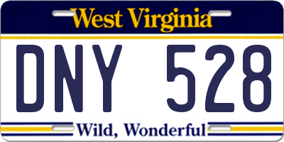 WV license plate DNY528