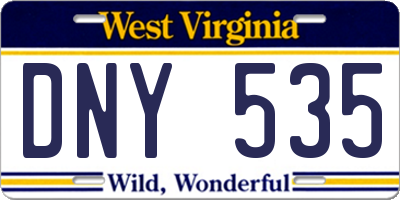 WV license plate DNY535