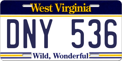 WV license plate DNY536