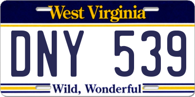 WV license plate DNY539