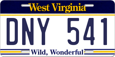 WV license plate DNY541