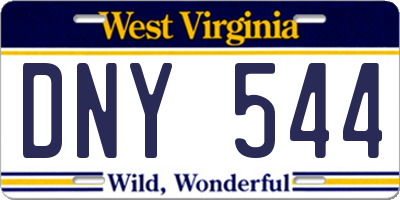 WV license plate DNY544