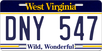 WV license plate DNY547