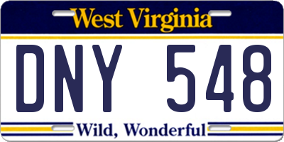 WV license plate DNY548