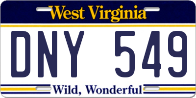 WV license plate DNY549