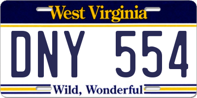 WV license plate DNY554