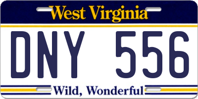 WV license plate DNY556