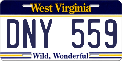 WV license plate DNY559