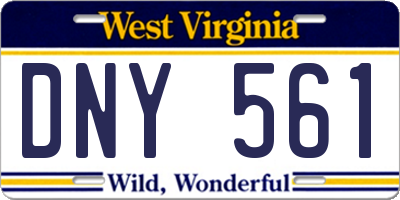 WV license plate DNY561